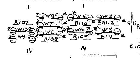 The jumper area on the G110, from the 1976 manual