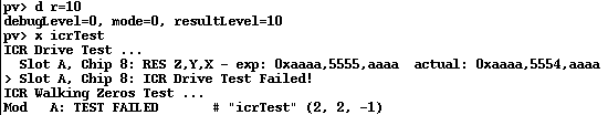 icrTest initial results