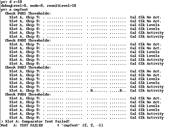 The cmpTest failures