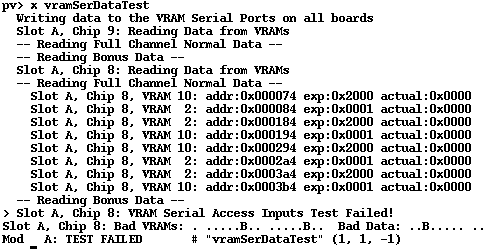 vramSerDataTest failures